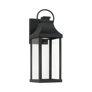 Capital Lighting 946411BK-GL Bradford One Light Outdoor Wall Lantern, Black Main Image.jpg