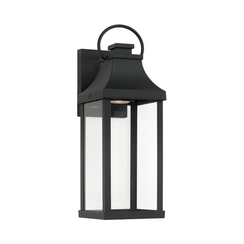 Capital Lighting 946411BK-GL Bradford One Light Outdoor Wall Lantern, Black Main Image.jpg
