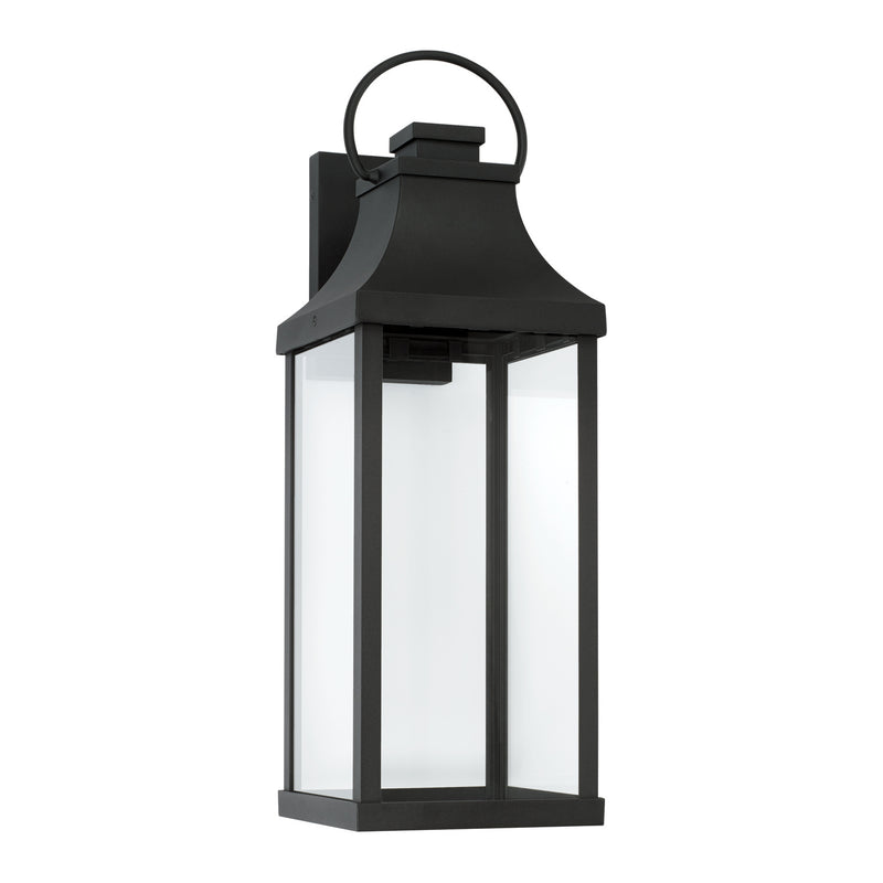 Capital Lighting 946431BK-GL Bradford One Light Outdoor Wall Lantern, Black Main Image.jpg