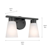 Kichler 55120BK Two Light Bath, Black (3)