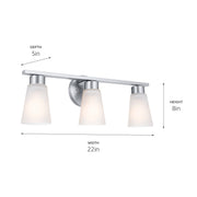 Kichler 55121NI Three Light Bath, Brushed Nickel (3)