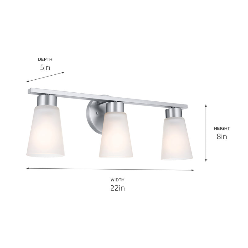 Kichler 55121NI Three Light Bath, Brushed Nickel (3)