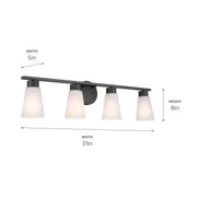 Kichler 55122BK Four Light Bath, Black (4)