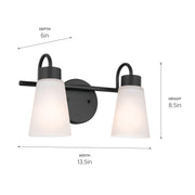 Kichler 55125BK Two Light Bath, Black (4)