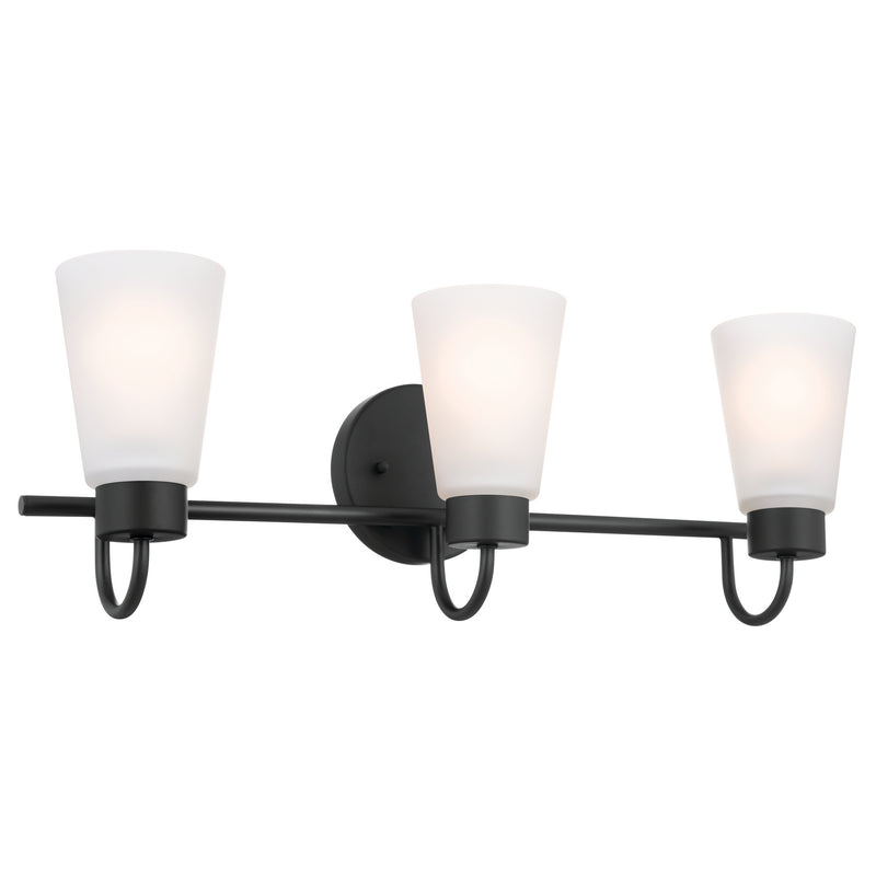 Kichler 55126BK Three Light Bath, Black (3)