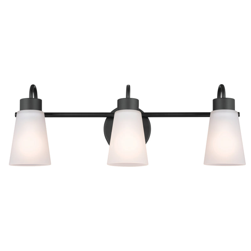 Kichler 55126BK Three Light Bath, Black