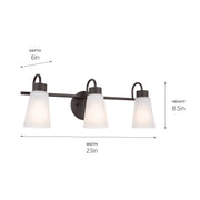 Kichler 55126OZ Three Light Bath, Olde Bronze (6)