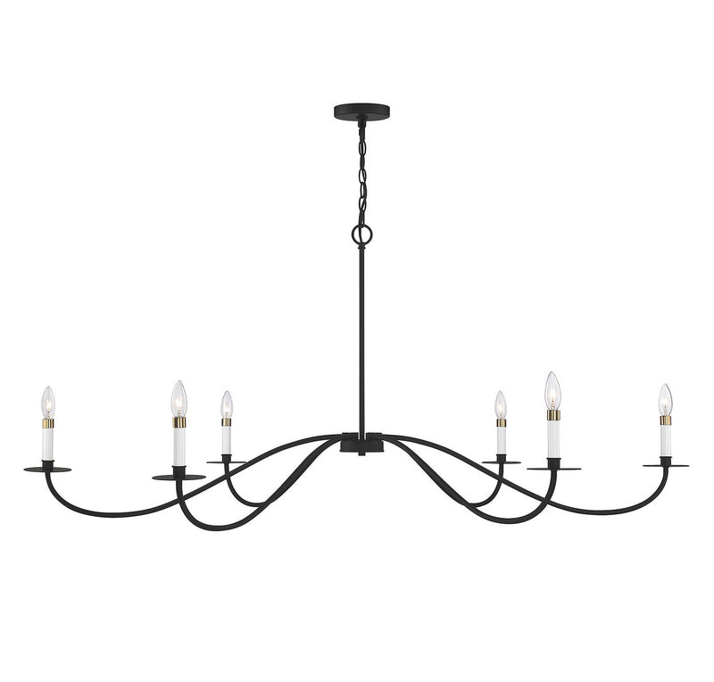 Shoppers Lighting SH100105MBK Faith Six Light Chandelier, Matte Black Main Image.jpg