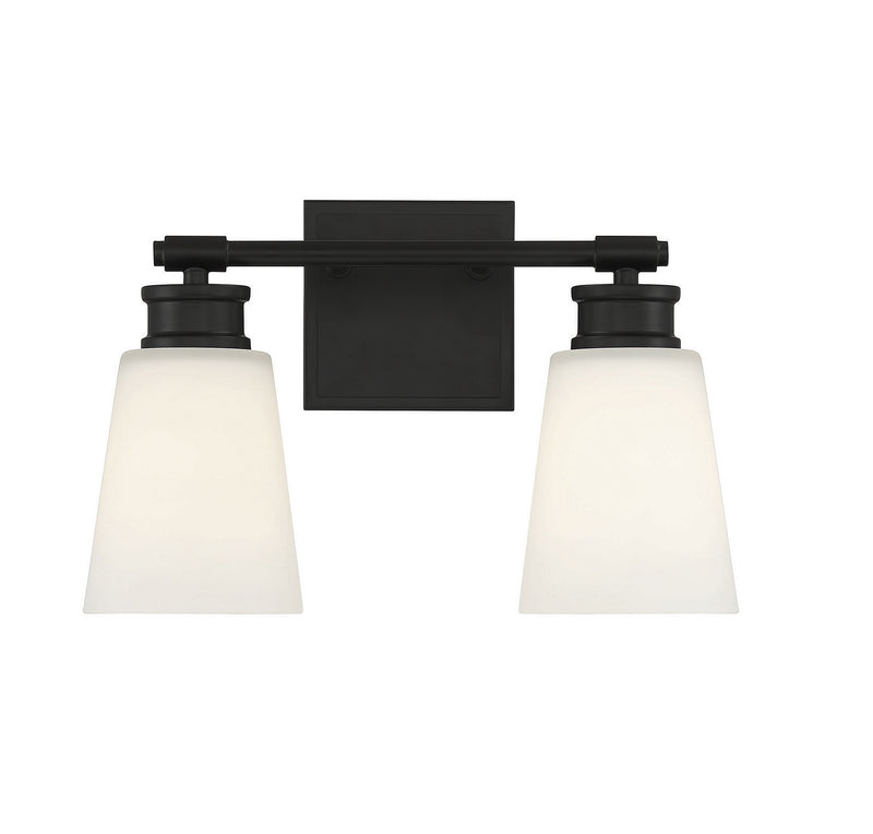 Shoppers Lighting SH80054MBK Lexi Two Light Bathroom Vanity Light, Matte Black Main Image.jpg