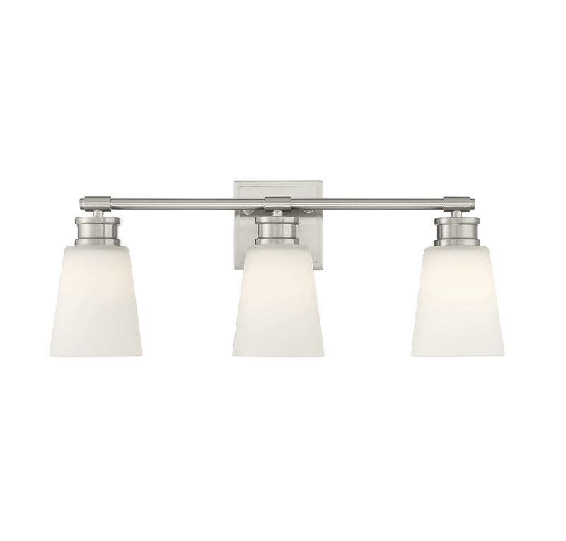 Shoppers Lighting SH80055BN Margaret Three Light Bathroom Vanity Light, Brushed Nickel Main Image.jpg