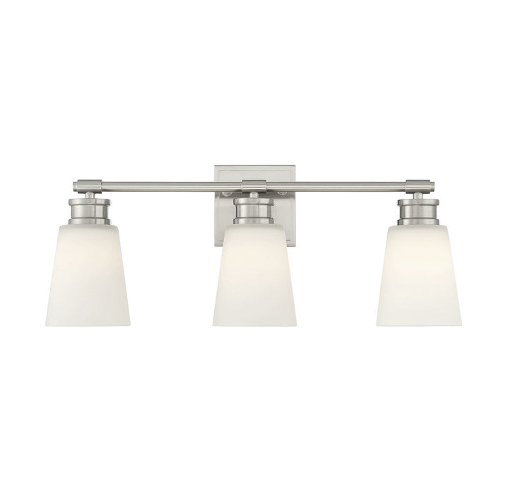 Shoppers Lighting SH80055BN Margaret Three Light Bathroom Vanity Light, Brushed Nickel Main Image.jpg