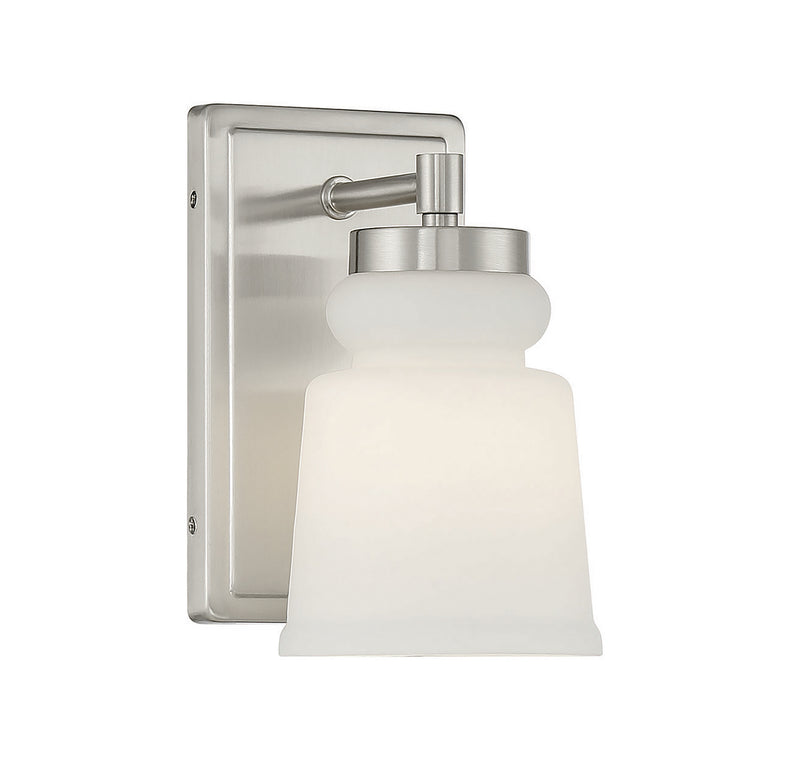 Shoppers Lighting SH90073BN Sierra One Light Wall Sconce, Brushed Nickel Main Image.jpg