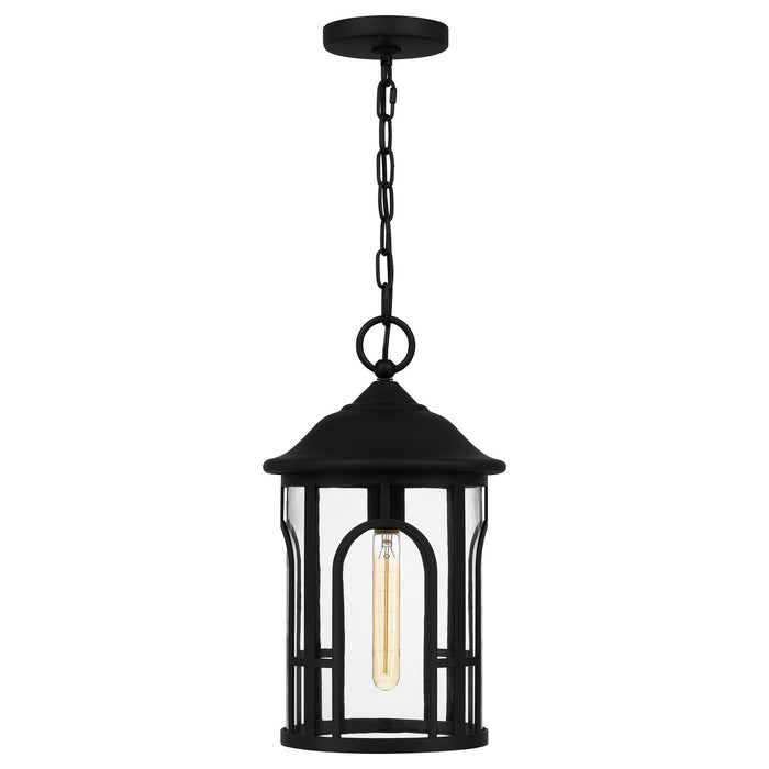 Quoizel BRM1509MBK Brampton One Light Mini Pendant, Matte Black Main Image.jpg