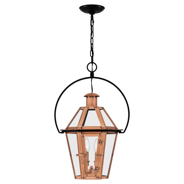 Quoizel BURD1916AC Burdett Two Light Outdoor Hanging Lantern, Aged Copper Main Image.jpg