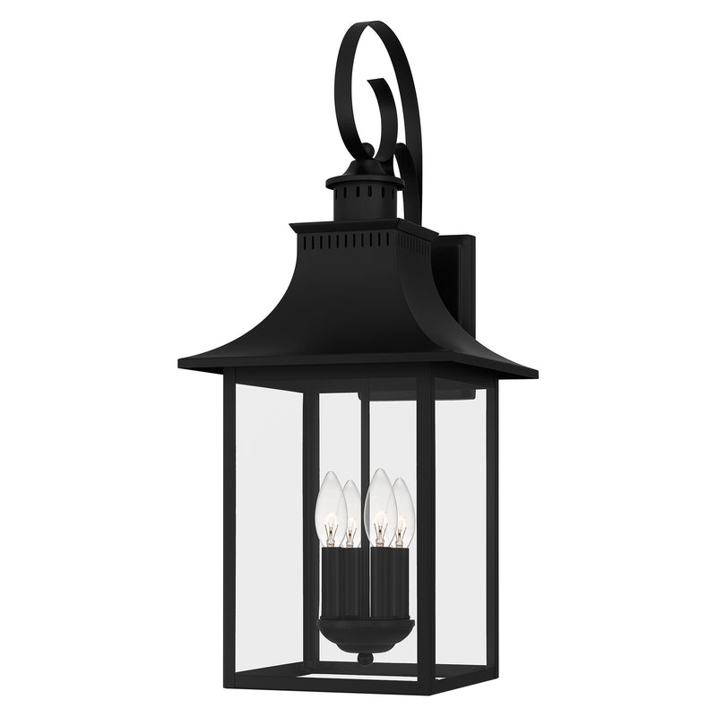 Quoizel CCR8412K Chancellor Four Light Outdoor Wall Lantern, Mystic Black Main Image.jpg