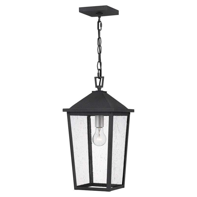 Quoizel STNL1909MB Stoneleigh One Light Outdoor Hanging Lantern, Mottled Black Main Image.jpg