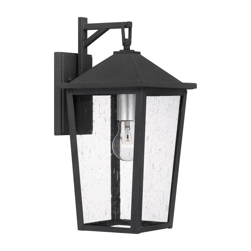 Quoizel STNL8408MB Stoneleigh One Light Outdoor Wall Mount, Mottled Black Main Image.jpg
