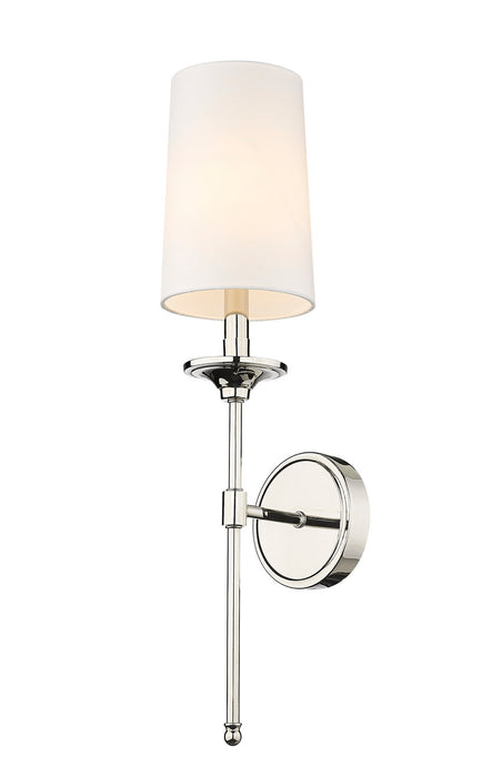 Z-Lite 3033-1S-PN Emily One Light Wall Sconce, Polished Nickel Main Image.jpg