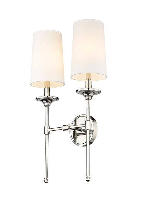 Z-Lite 3033-2S-PN Emily Two Light Wall Sconce, Polished Nickel Main Image.jpg