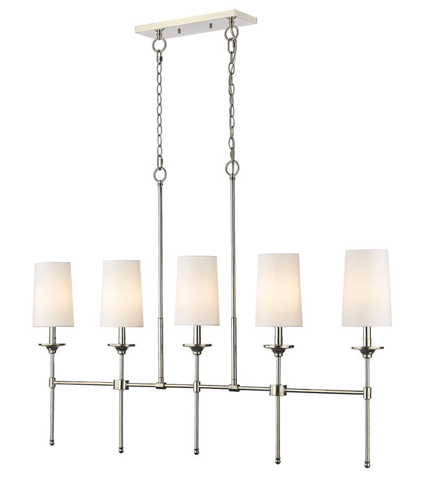 Z-Lite 3033-5L-PN Emily Five Light Island Pendant, Polished Nickel Main Image.jpg