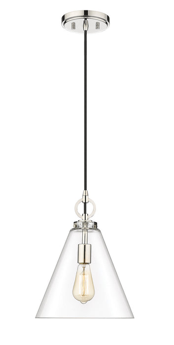 Z-Lite 3034P11-PN Harper One Light Pendant, Polished Nickel Main Image.jpg