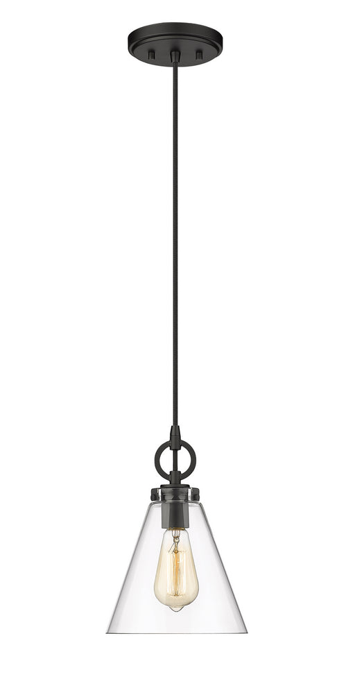 Z-Lite 3034P8-MB Harper One Light Pendant, Matte Black Main Image.jpg