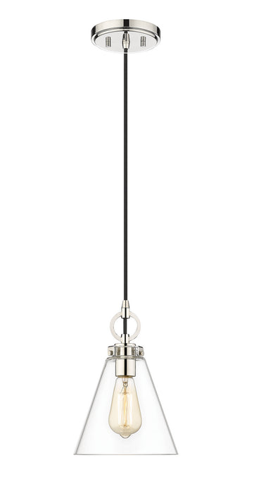 Z-Lite 3034P8-PN Harper One Light Pendant, Polished Nickel Main Image.jpg