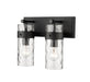 Z-Lite 3035-2V-MB Fontaine Two Light Vanity, Matte Black Main Image.jpg