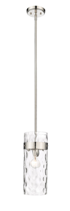 Z-Lite 3035P6-PN Fontaine One Light Pendant, Polished Nickel Main Image.jpg