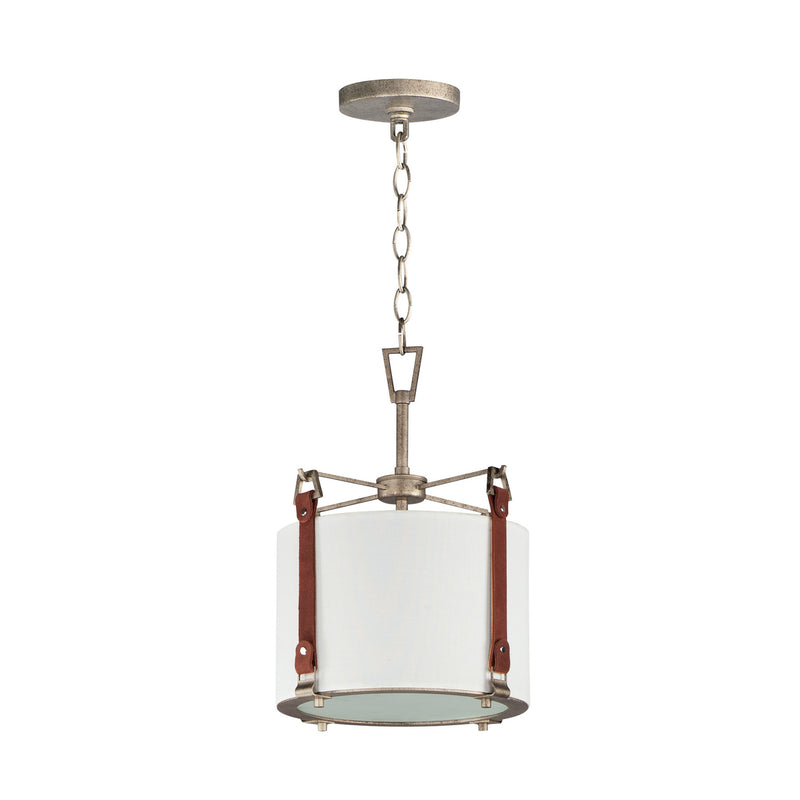 Maxim 16133FTWZBSD Sausalito One Light Pendant, Weathered Zinc / Brown Suede Main Image.jpg
