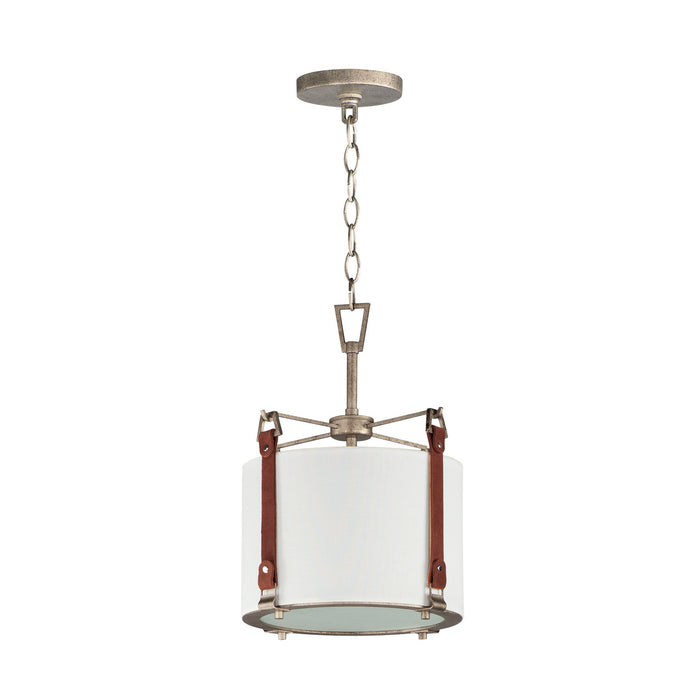 Maxim 16133FTWZBSD Sausalito One Light Pendant, Weathered Zinc / Brown Suede Main Image.jpg