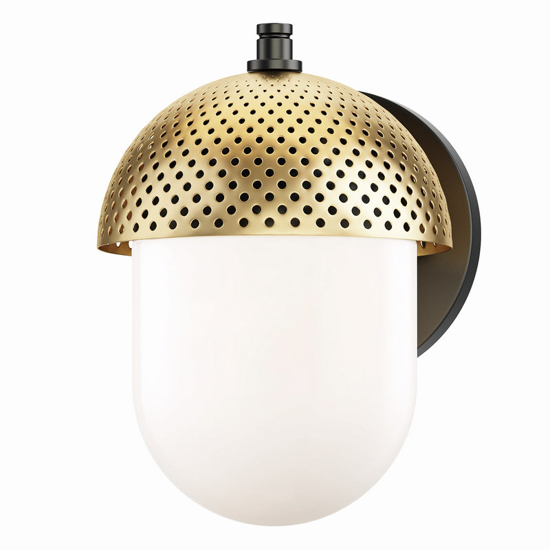 Maxim 30182WTBKGLD Perf Outdoor One Light Outdoor Wall Sconce, Black / Gold Main Image.jpg
