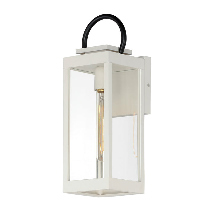 Maxim 40314CLWTBK Nassau Vivex One Light Outdoor Wall Sconce, White / Black Main Image.jpg