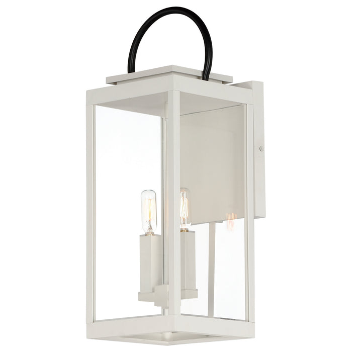 Maxim 40316CLWTBK Nassau Vivex One Light Outdoor Wall Sconce, White / Black Main Image.jpg