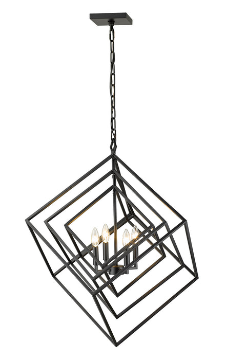 Z-Lite 457-4MB Euclid Four Light Chandelier, Matte Black Main Image.jpg