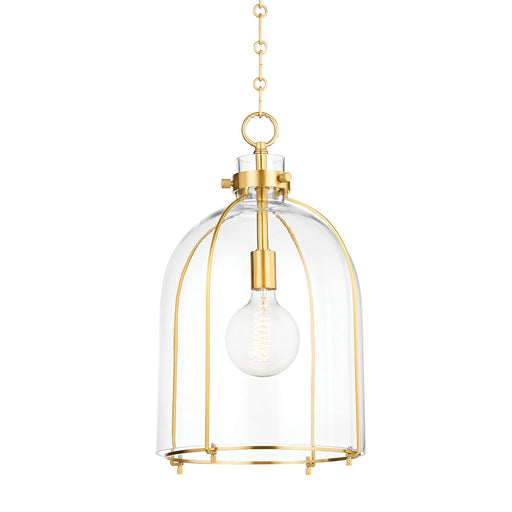 Hudson Valley 7306-AGB Eldridge One Light Pendant, Aged Brass Main Image.jpg