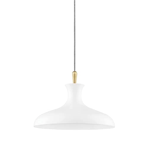 Mitzi H421701S-AGB/WH Cassidy One Light Pendant, Aged Brass/Soft Off White Alternate Image.jpg