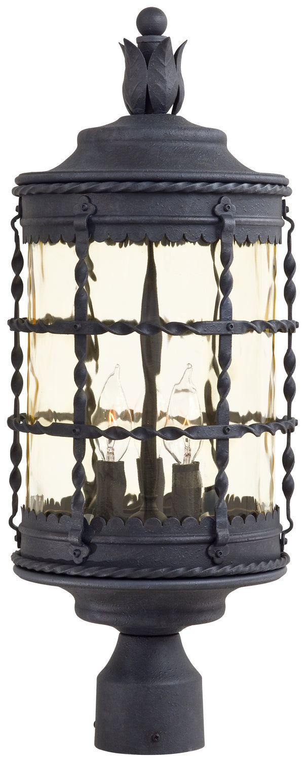 Minka-Lavery 8885-A39 Mallorca Three Light Post Mount, Spanish Iron Main Image.jpg