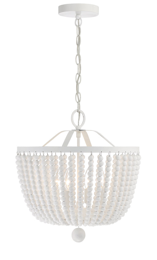 Crystorama 604-MT Rylee Four Light Chandelier Matte White Main Image.jpg