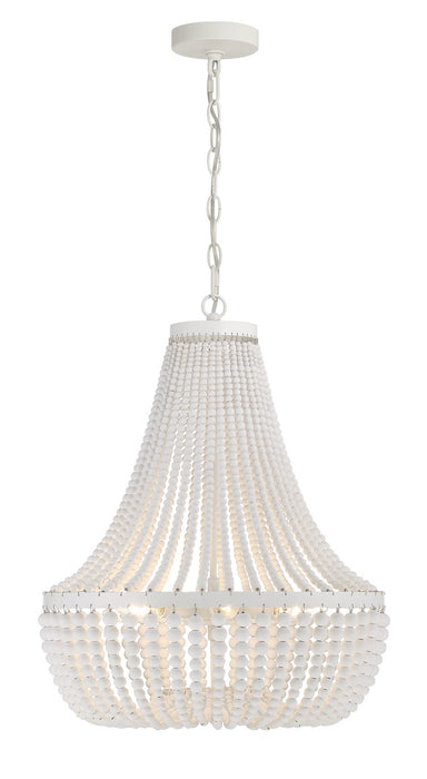 Crystorama 608-MT Rylee Six Light Chandelier Matte White Main Image.jpg