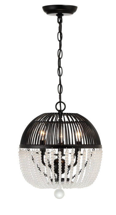 Crystorama DUV-623-MK Duval Three Light Mini Chandelier Matte Black Main Image.jpg