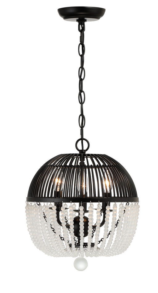 Crystorama DUV-623-MK Duval Three Light Mini Chandelier Matte Black Main Image.jpg