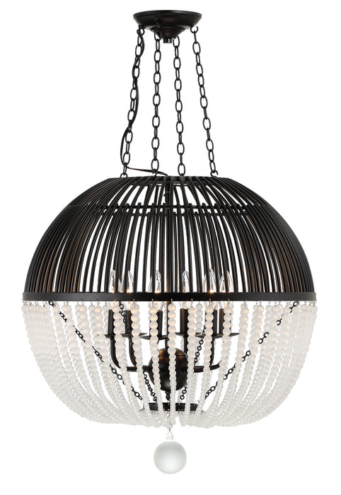 Crystorama DUV-626-MK Duval Six Light Pendant Matte Black Main Image.jpg