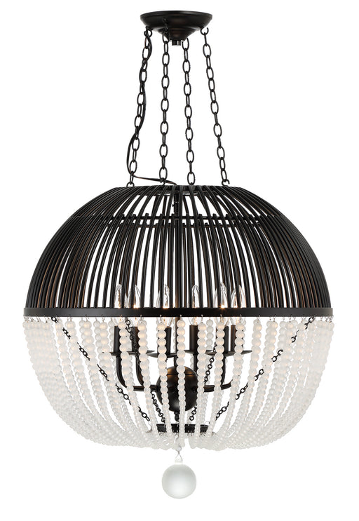 Crystorama DUV-626-MK Duval Six Light Pendant Matte Black Main Image.jpg