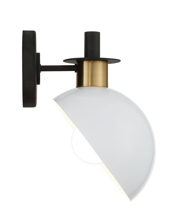 Crystorama GIG-811-BK-AG Gigi One Light Wall Sconce Black / Aged Brass Main Image.jpg