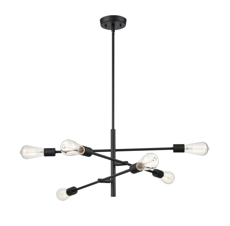 Millennium 4246-MB Decco Six Light Pendant, Matte Black Main Image.jpg