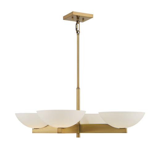 Savoy House 1-1613-4-322 Four Light Chandelier, Warm Brass