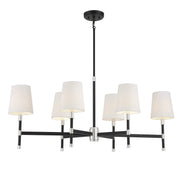 Savoy House 1-1631-6-173 Six Light Linear Chandelier, Matte Black w/Polished Nickel