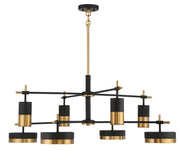 Savoy House 1-1637-8-143 LED Chandelier, Matte Black w/Warm Brass (2)