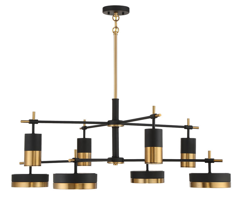 Savoy House 1-1637-8-143 LED Chandelier, Matte Black w/Warm Brass (2)